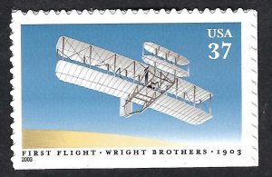 United States #3783 37¢ First Powered Flight (2003). Single from ss. MNH