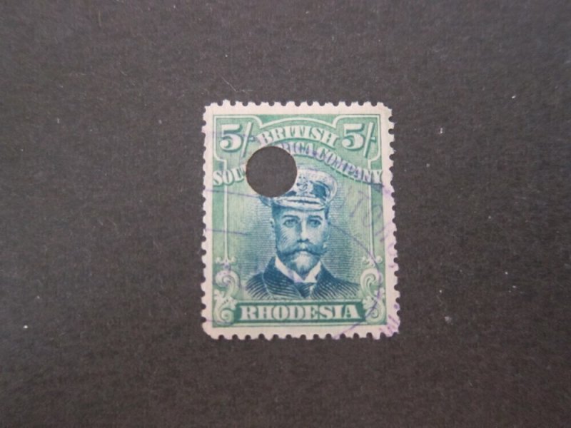 Rhodesia 1913 Sc 135 Punched FU