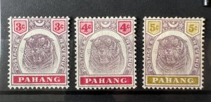 MALAYA PAHANG 1895 -99 Tiger 3V MLH/MNH SG#14-16 M6638