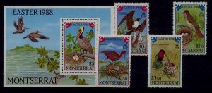 Montserrat 667-71 MNH Birds/Easter SCV19.50