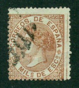 Spain 1867 #97 U SCV(2024)=$0.80