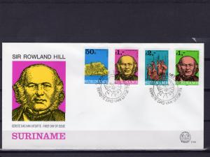 Suriname 1980 Sc# 549-551  Sir Rowland Hill/London 1980 Set (4) Official FDC