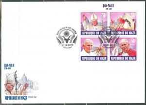 NIGER 2013 POPE JOHN PAUL II SHEET   FIRST DAY COVER