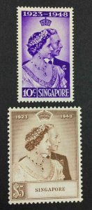 MOMEN: SINGAPORE SG #31-32 1948 MINT OG NH £100+ LOT #64213