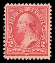 US Sc 267 Mint NO GUM - 1895 2¢ Washington, Type III, Double Line Wmk