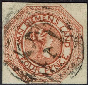 TASMANIA 1853 QV COURIER 4D 1ST STATE USED