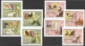 A0847 2007 Guinea-Bissau Fauna Pets Cats & Dogs !!! 8 Lux Bl Mnh