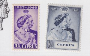CYPRUS # 158-159 Silver Wedding  mint lightly hinged