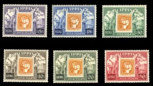 Philippines #605-607, C74-75 Cat$23, 1954 Centenary of Philippine Postage Sta...