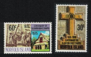 Norfolk St Barnabus Chapel 2v 1975 MNH SC#190-191 SG#168-169