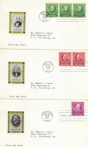 1940 FDC, #869-873, 1c-10c Famous American Educators, Reid (5)