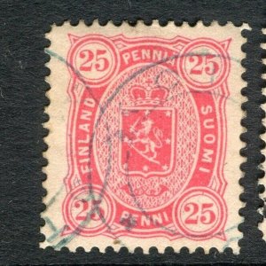 FINLAND; 1875-81 classic Helsingfors print issue used Shade of 25p.