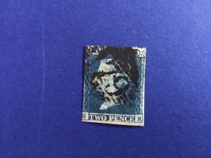 Great Britain 1841 Queen Victoria Imperforate Blue Two Pence  Stamp R43720