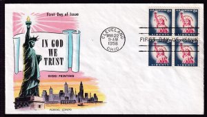 1958 Statue Liberty 8c Sc 1042 Giori FDC Liberty Issue with Fluegel cachet (WN