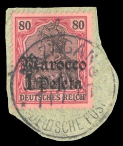 German Colonies, German Offices in Morocco #28 Cat$18, 1905 1p on 80pf, used ...
