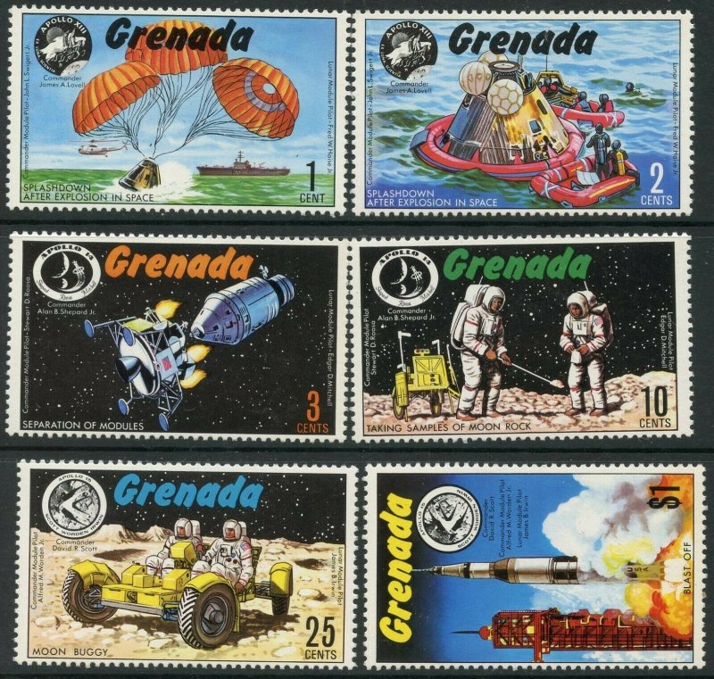 GRENADA Sc#421-426 1971 Apollo 13, 14, 15 Missions Complete Mint OG NH