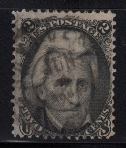 1863 Andrew Jackson Sc 73 sound used single 2c black CV $55  Black Jack (B