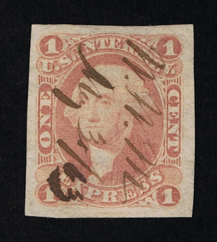 GENUINE SCOTT #R1a VF-XF 1862-1871 RED 1ST ISSUE REVENUE EXPRESS ON OLD PAPER