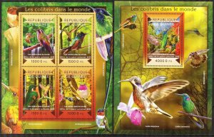 Guinea 2015 Birds Hummingbirds Sheet + S/S MNH