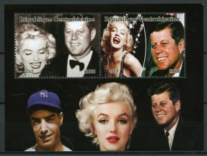 Central African Rep JFK Stamps 2017 MNH Marilyn Monroe John F Kennedy 2v M/S