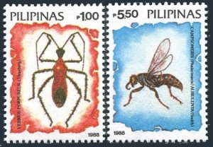 Philippines 1920-1921, MNH. Michel 1849-1850. Insects 1988: That Prey on Other.