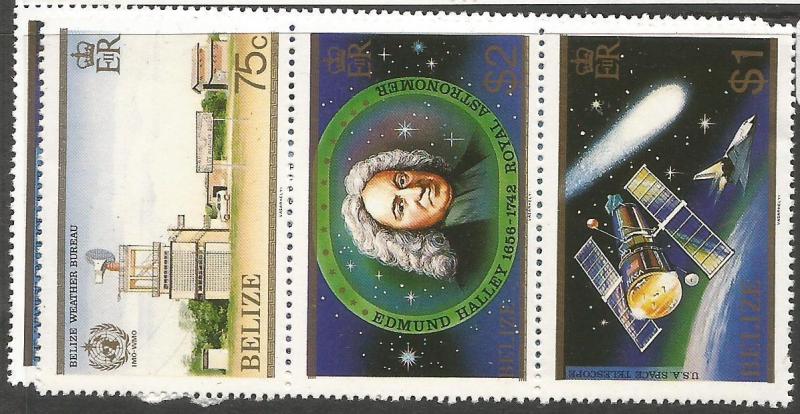 Belize 1986 Halley's Comet SC 812-3 MNH (4cst)