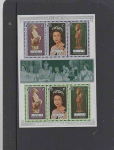 AITUTAKI #166d 1977 QEII CORONATION 25TH ANNIV. MINT VF NH O.G S/S