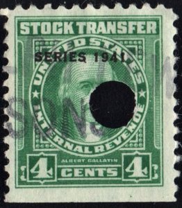 RD95 4¢ Revenue: Stock Transfer (1941) Cut Cancelled