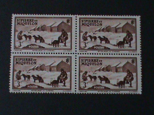 ST.PIERRE & MIQUELON-1938-SC#173 DOG TEAM MNH-BLOCK VF-LAST ONE-86 YEARS OLD