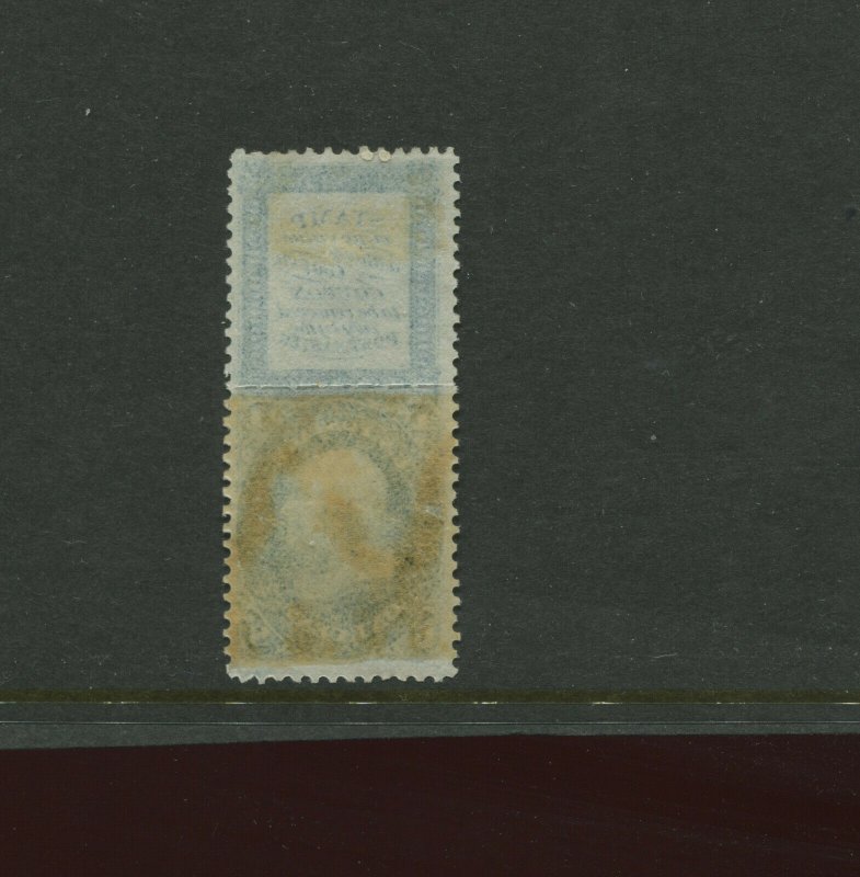 Scott 63-E13h Bowlsby Patent Coupon on Franklin Essay Rouletted Essay Mint Stamp