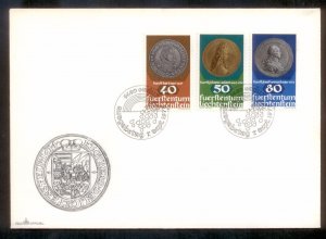 Liechtenstein 1978 Coins SC# 654-6 Used FDC