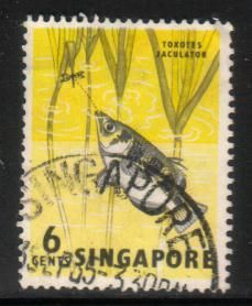 Malayan Fish, Archerfish, Singapore stamp SC#56 Used