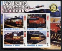 GUINEA GUINEE SHEET IMPERF TRAINS 