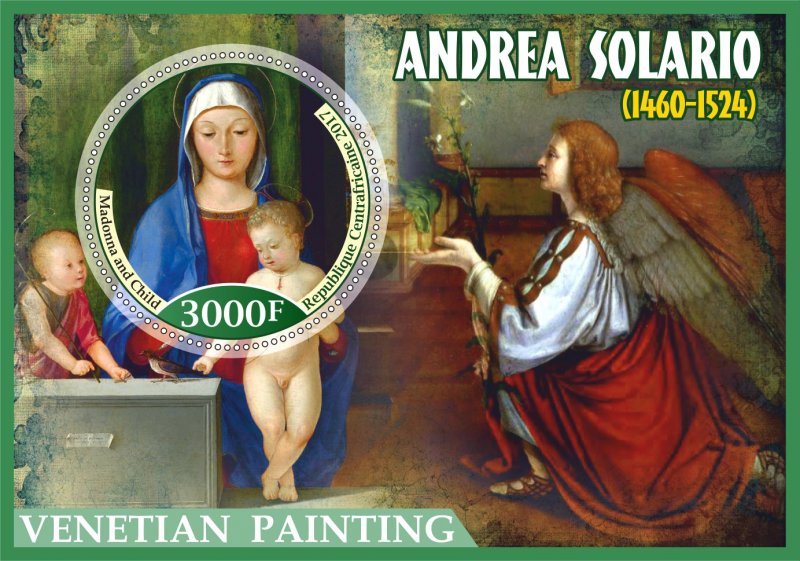 Stamps Art. Painting Andrea Solario 6 sheets perforated MNH** 2017 year
