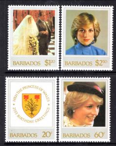 Barbados 585-588 Princess Diana MNH VF