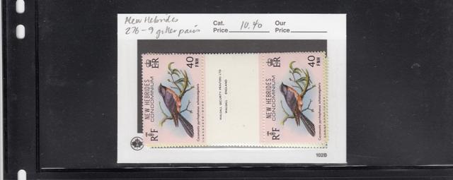 New Hebrides 1980 Birds gutter pairs