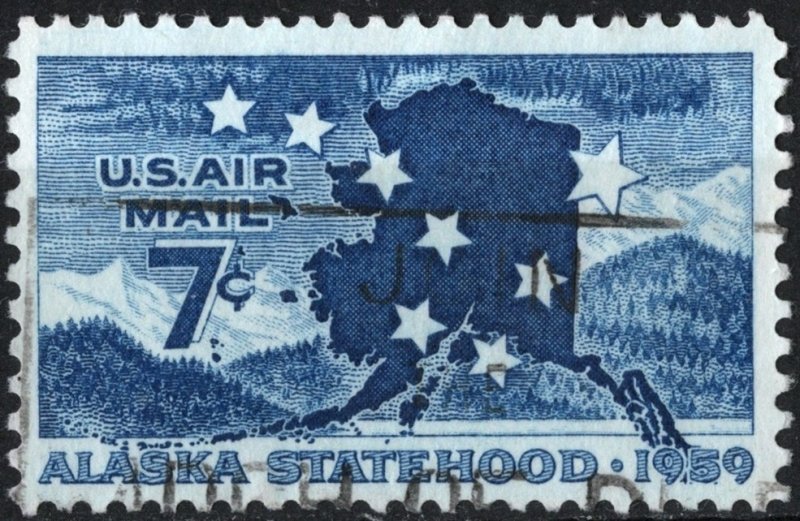 SC#C53 7¢ Alaska Statehood Single (1959) Used