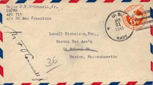 United States A.P.O.'s 6c Monoplane Air Envelope 1945 U.S. Navy [A.P.O. 715] ...