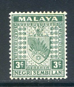 Malaya (Negri Sembilan) 3c Green SG24a Mounted Mint