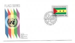 United Nations #455 Flag Series 1985, Sao Tome and Principe Official Geneva FDC