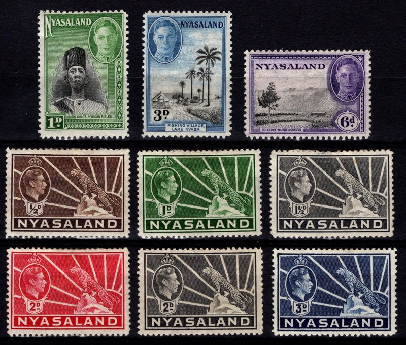 Nyasaland 1938-45 George VI various issues [Unused]