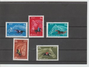 Russia  Scott#  3433-3437  MH  (1968 Horse Breeding)