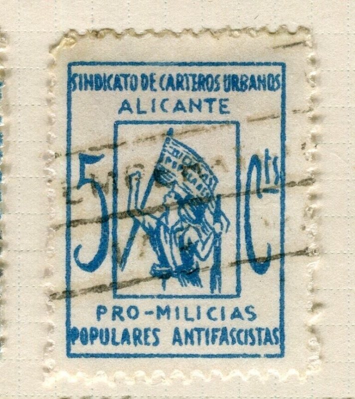 SPAIN; 1930s early Civil War period fine used Local issue, Alicante
