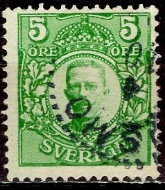 Sweden; 1911: Sc. # 77: Used Single Stamp