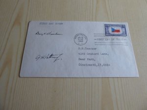 1943 USA FDC WWII Overrun Country with Eisenhower & Patton preprint autographs