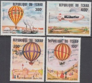 CHAD Sc# 263-6 CPL MNH MANNED FLIGHT BICENTENARY with BALLOONS