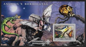 St. Thomas / Sao Tome  #1710 SS Animals and Butterflies  2007  MNH