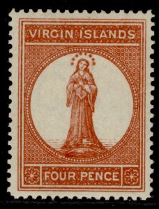 BRITISH VIRGIN ISLANDS QV SG35, 4d chestnut, LH MINT. Cat £35. 