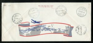 ISRAEL 1957 TWA JETSTREAM FIRST FLIGHT REGISTERD COVER LOD TO SWITZERLAND