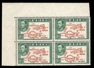 MOMEN: FIJI SG #253 VAR. BLOCK P13.5 MINT OG NH £160++ LOT #67634